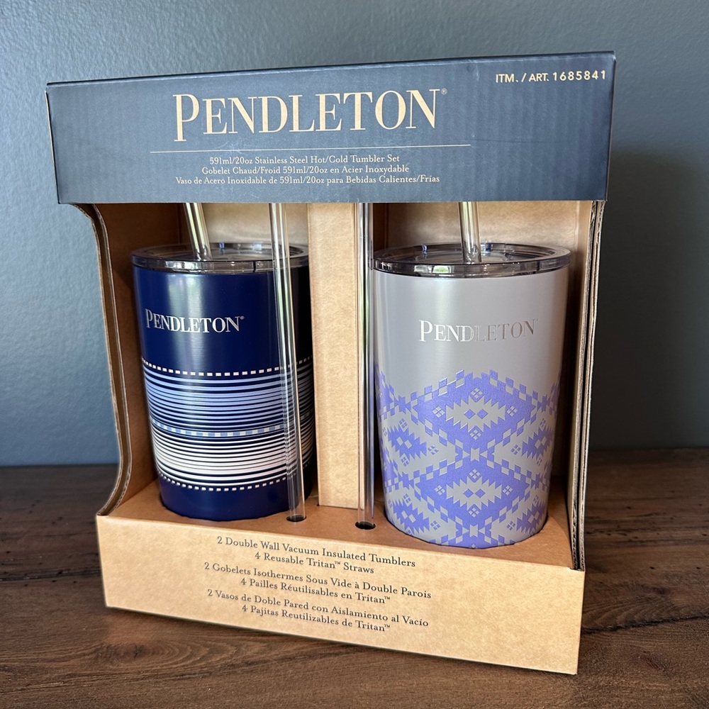 NWT Pendleton Insulated Tumblers - Blue and Gray Set